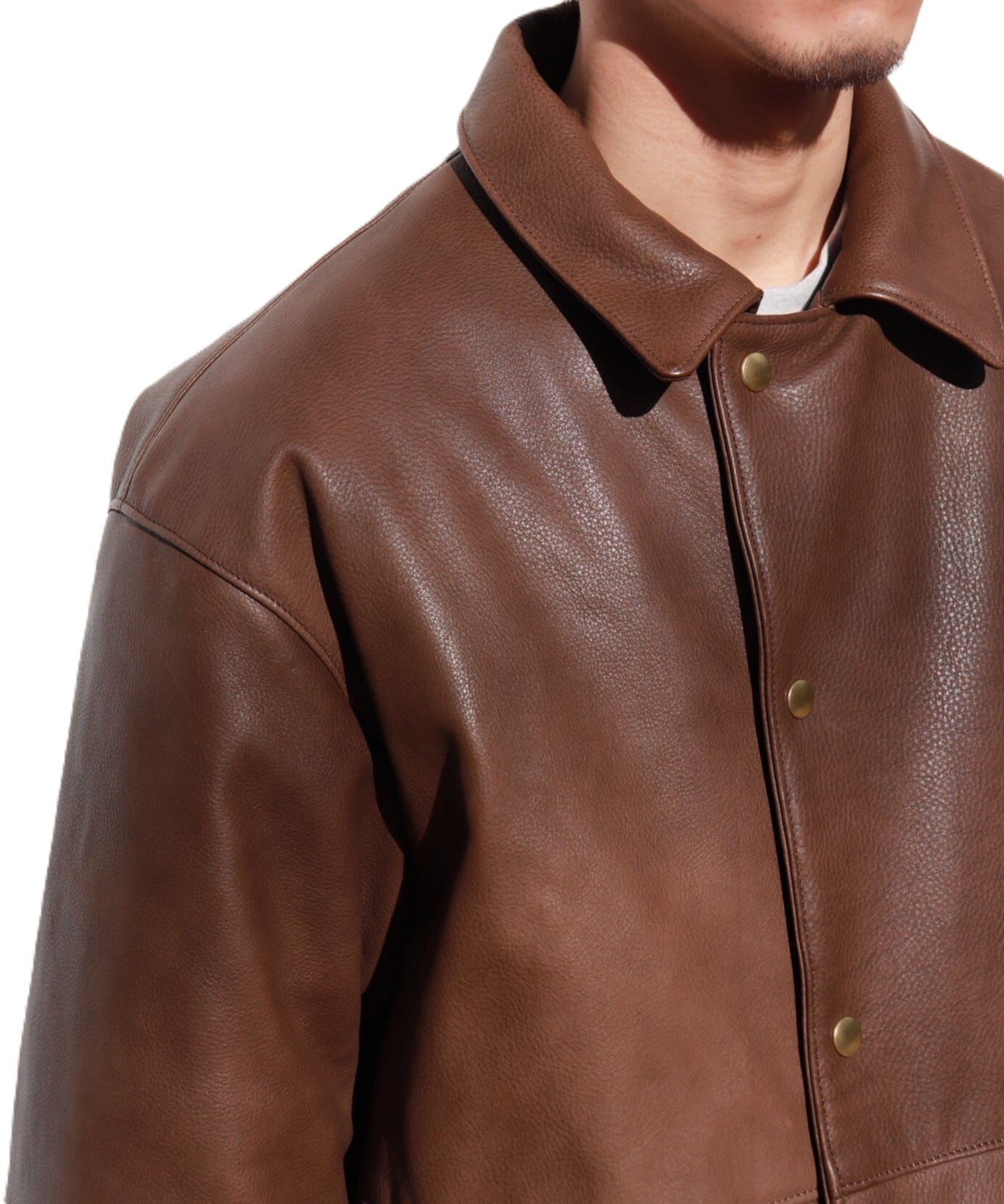 UNUSED / US2515 LEATHER CAR COAT (BROWN) | AfterSchool (アフター