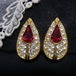 涙型のラインストーンイヤリング　コスチュームジュエリーのセール通販　10227E