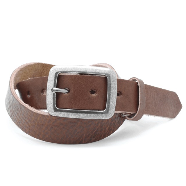 【栃木レザー バケッタ】本革ベルト 35mm幅　シンプルスクエア ギャリソン バックルベルト　｜日本製｜LOCAL WORKS