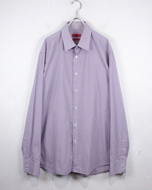 【Caka act2】“HUGO BOSS” Purple × White L/S Gingham Check Shirt