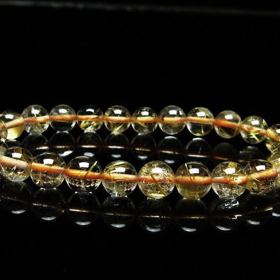 ルチルクォーツ ブレスレット 7mm タイチンルチルクォーツ タイチンルチル 一点物 メール便可 [M便 1/10] 111-48950