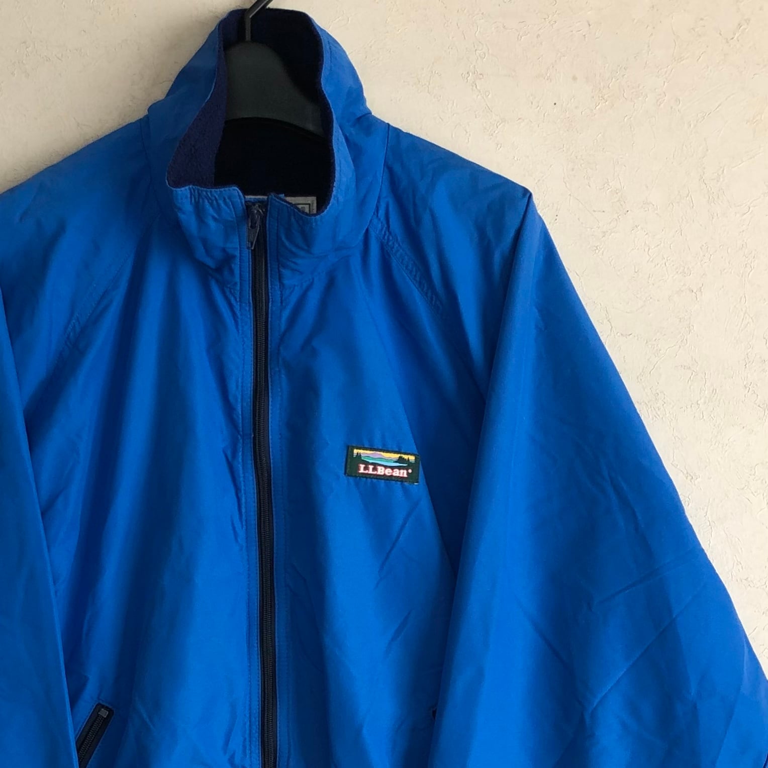 【Lサイズ程】80's L.L.Bean Three-Season Jacket ナイロンジャケット 裏地フリース 朝焼けタグ