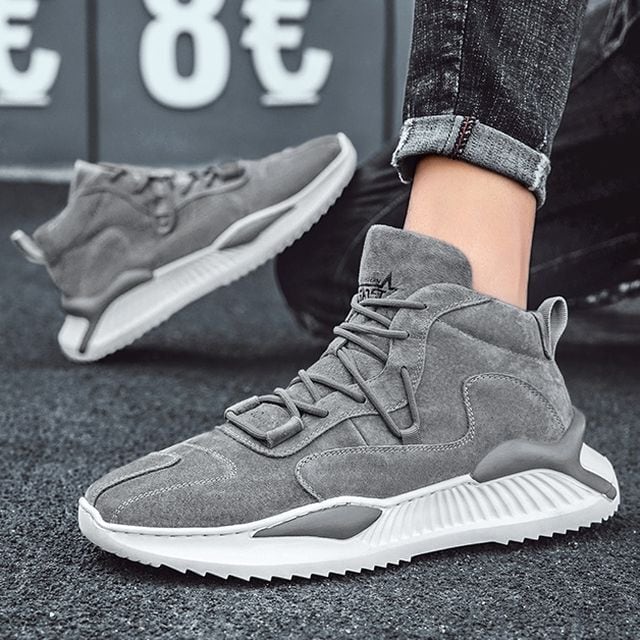 【予約販売】ダッドスニーカー メンズ アグリースニーカー 厚底 シューズ 靴 スエード グレー カーキ お洒落 カジュアル ストリート 24.5cm/25cm/25.5cm/26cm/26.5cm/27cm