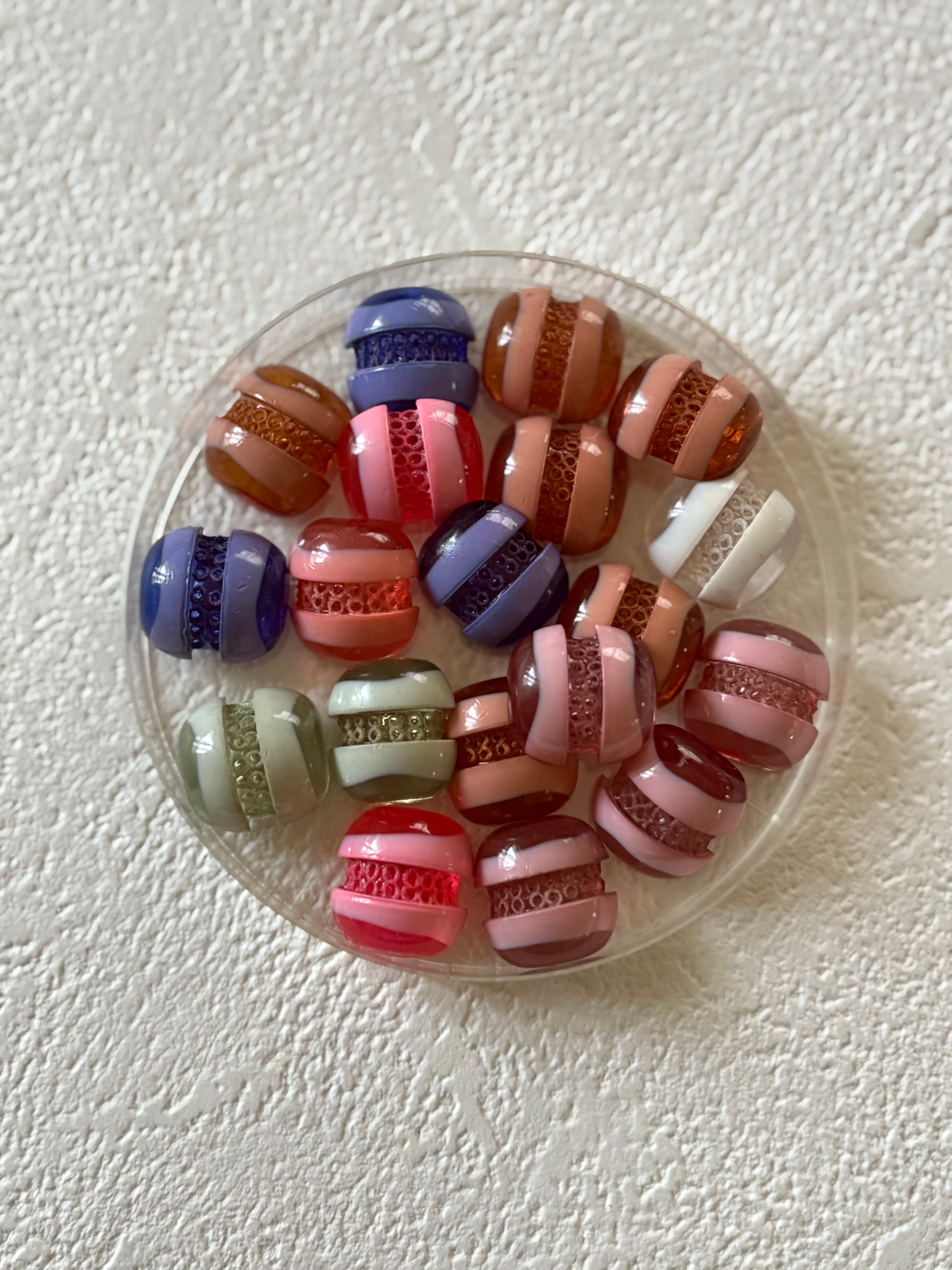 Japanese Vintage ボタン 17mm キャンディーボタン レトロボタン 昭和レトロ アクセサリーパーツ デコレーション材