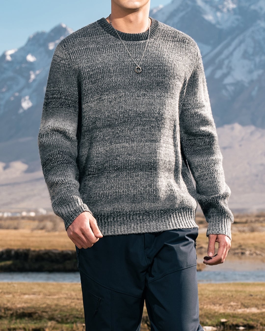 グラデーション オーバーサイズニット 2色 E0219