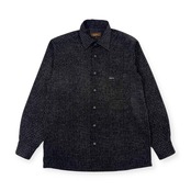 90s ARAMIS アラミス 総柄 長袖シャツ M/ブラック×ブルー系 メンズ ビンテージ