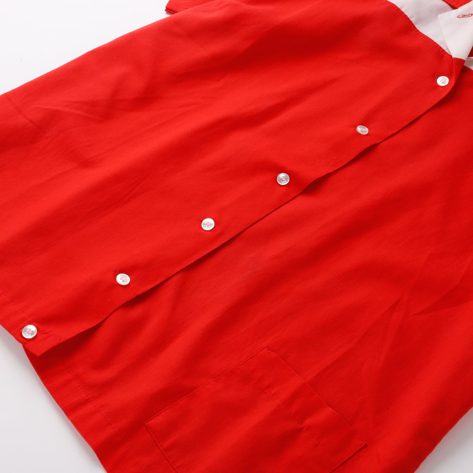 極美品】70s special Vintage bowling shirt open collar shirt RED S