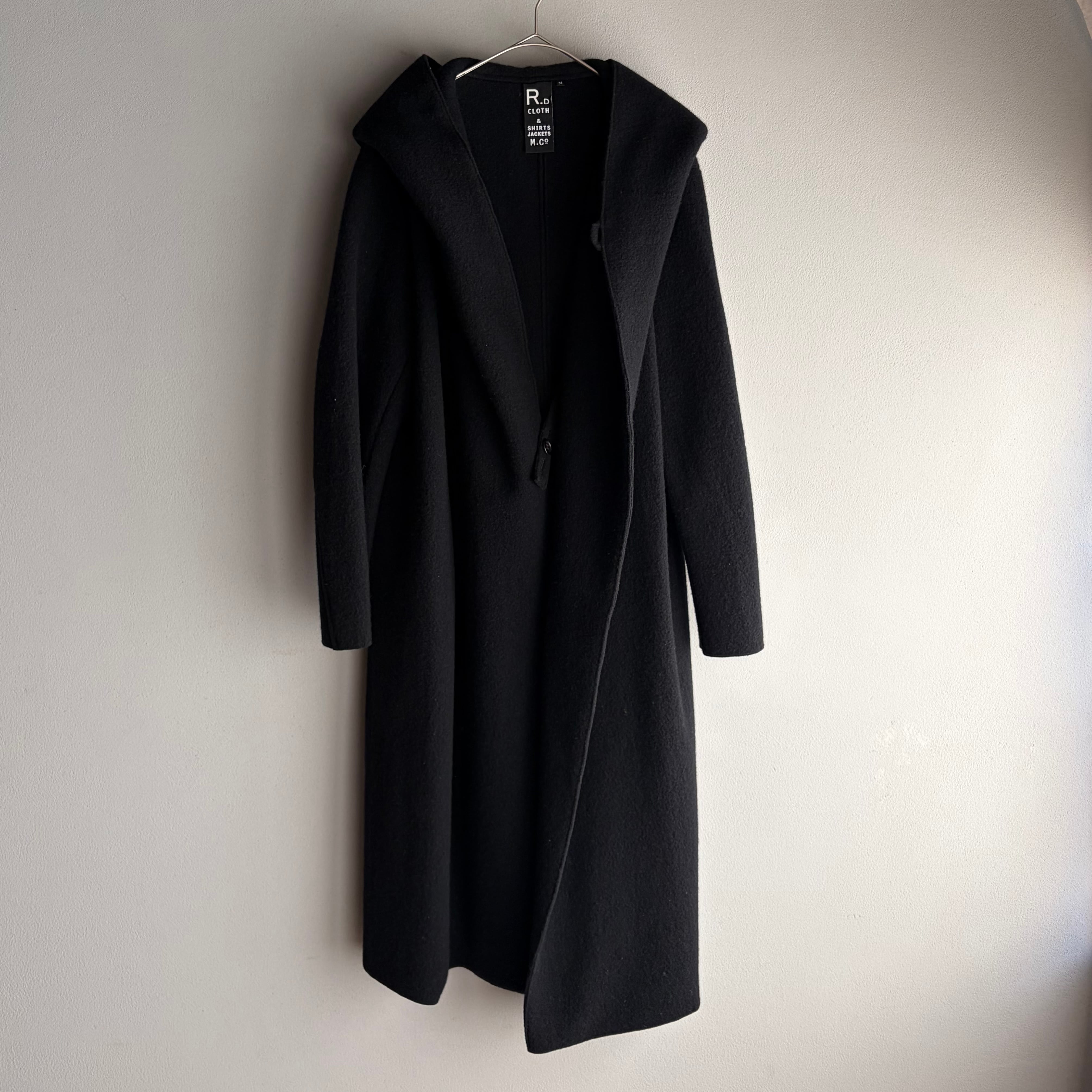 R&D.M.Co-/OLDMAN'S TAILOR WOOL FELT KNIT LONG HOODIE COAT(ウール