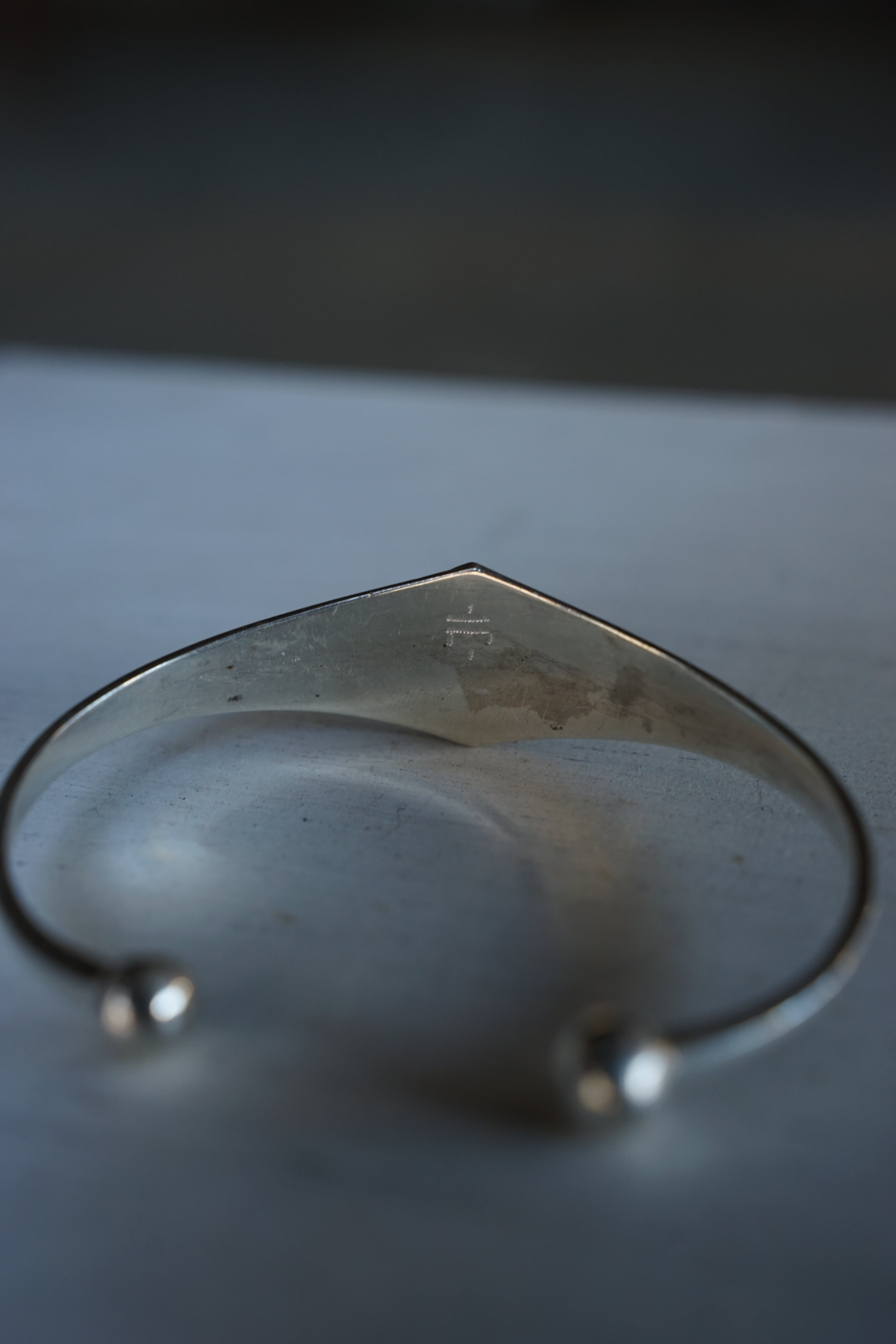 TOUAREG Jewelry] Silver Ebony Wood Motif Bangle made in Niger