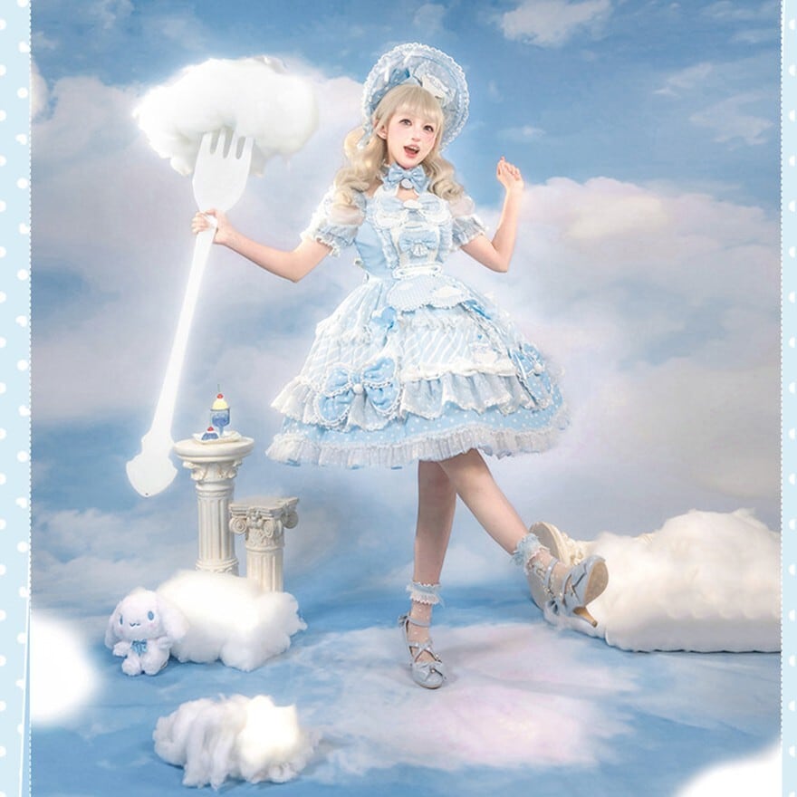 サンリオコラボ ふわふわ雲とリボンのアイドルロリィタワンピース