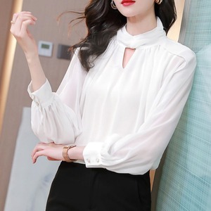 ハイネックブラウス トップス ブラウス 袖あり 長袖 ハイネック シフォン かわいい 大人可愛い きれいめ シンプル カジュアル 大人 上品 おしゃれ お洒落 大人可愛い 大人女子 こなれ感 キュート ガーリー エレガント モダン 主役級 存在感 無地 春 秋 10代 20代 30代 レディース オフィス ビジネス OL 通勤 学生 通学 デート お出かけ 女子会 休日 着回し 普段使い 重ね着 サイズ M L XL 2XL 3XL 色展開 白 ホワイト