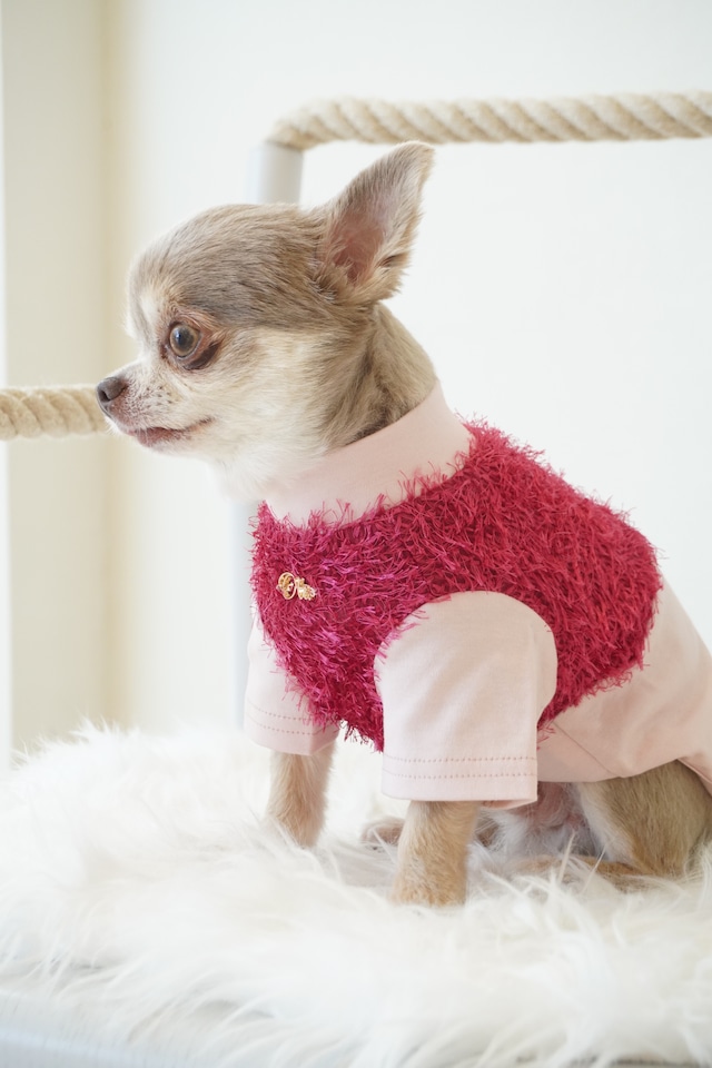 レースベストカットソー Pink