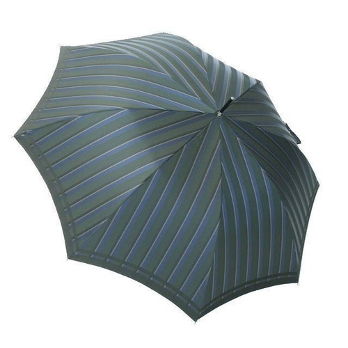 【紳士雨傘】槙田商店　長傘（日本製）ビジネスシーンに寄り添った大人の雨傘　Tie Stripe×Plain GREEN×NAVY　mk-01
