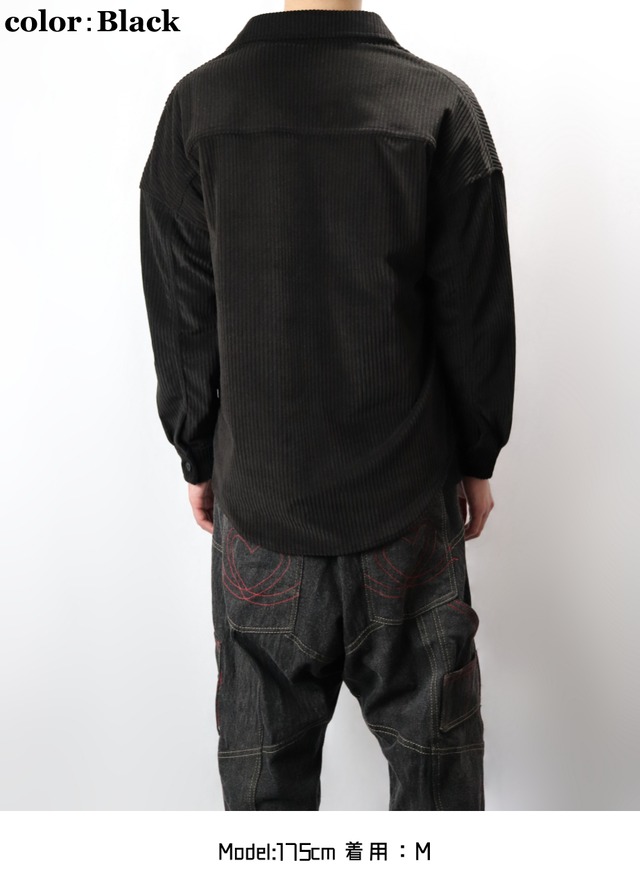 Bear corduroy long sleeve shirt（ベアー コーデュロイ  ロング スリーブ シャツ)【Brown】