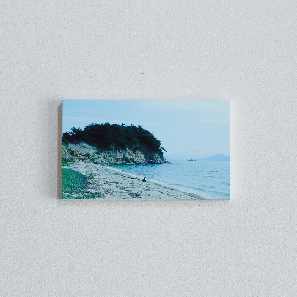 日本画2枚セット　波　浜辺　海　岩絵具 kupukupu_1170-4