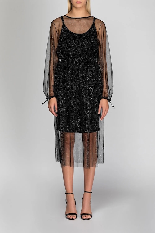 Liilit Glitter Dress - Silver/Black