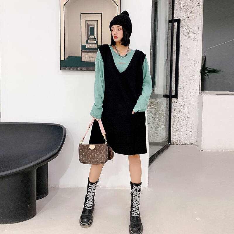 オータムウィンタードレス 大きめサイズ 秋物 冬物 ミックスインファッション80191511515