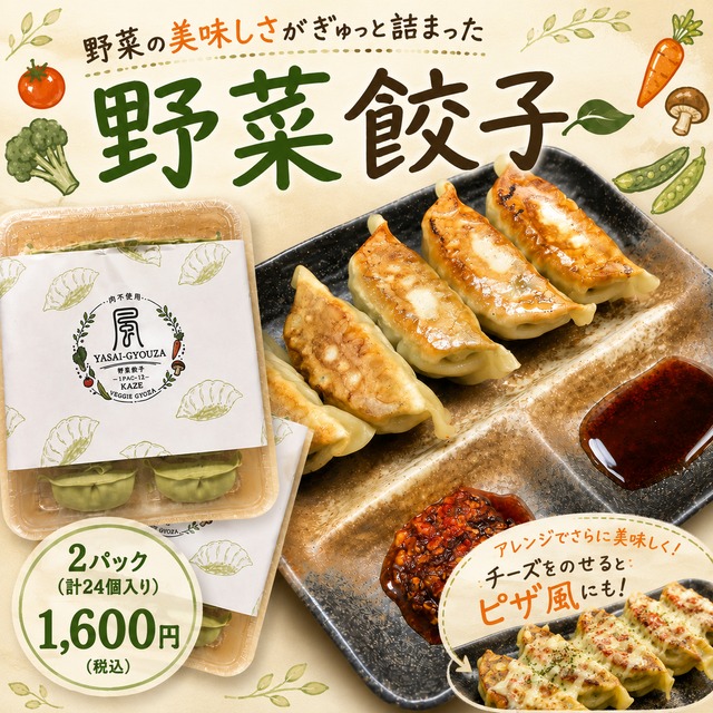 やさいたっぷり！野菜餃子１２個×２パックセット