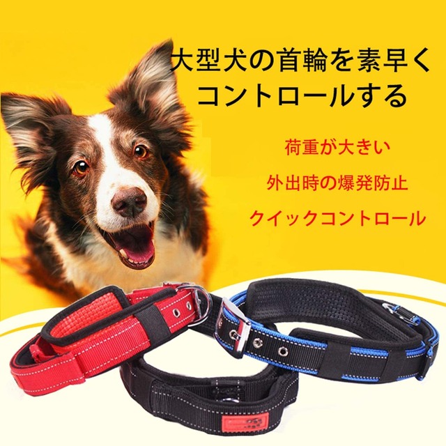 【犬用品】犬の首輪　伸縮式首輪　大型犬　中型犬　トレーニング用首輪　