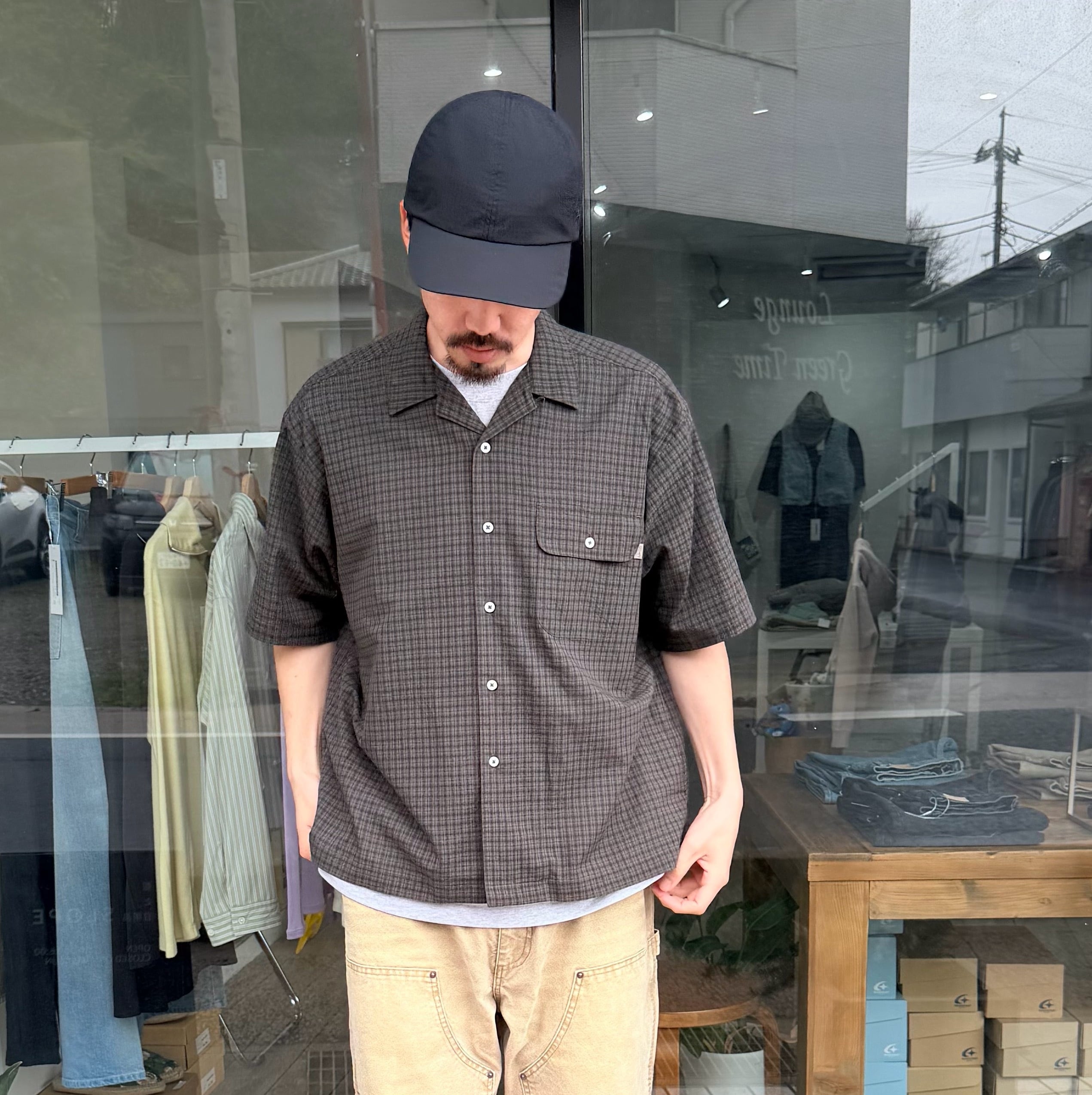 DOBBY PLAID OPEN COLLAR S/S SHIRT｜SEDAN ALL-PURPOSE | 服と日用品