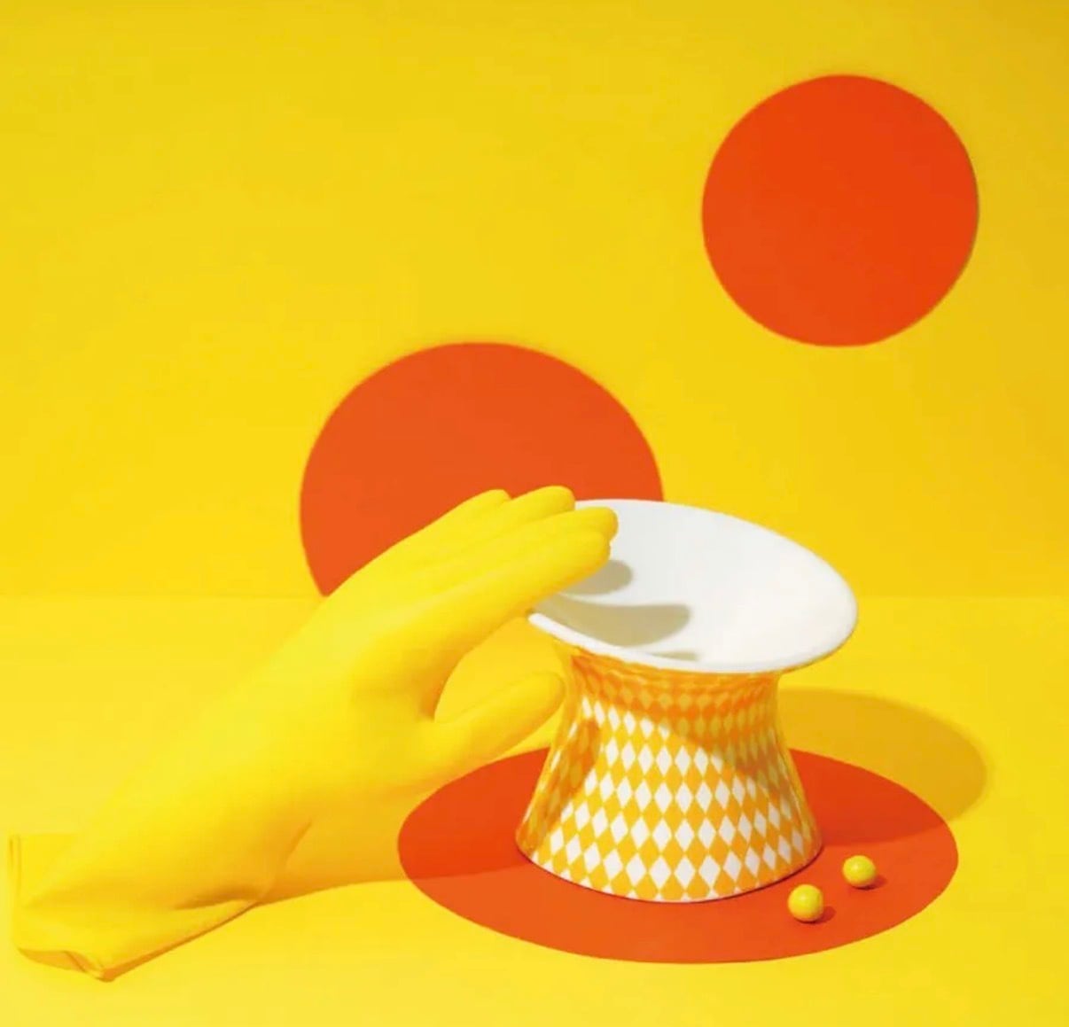 『ZEZE』犬猫用フードボウルYELLOW TALLサイズ/PET HIGH-HEELS BOWLTALL