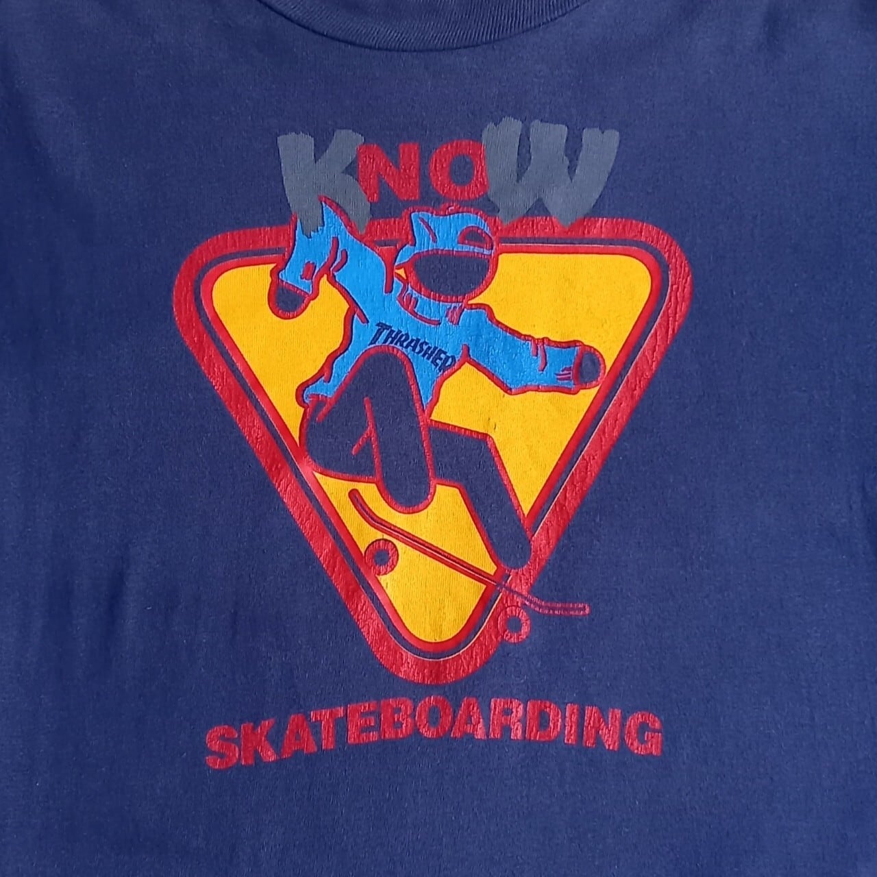 80s～ THRASHER KNOW (NO) SKATEBORARDING Tシャツ Sサイズ 