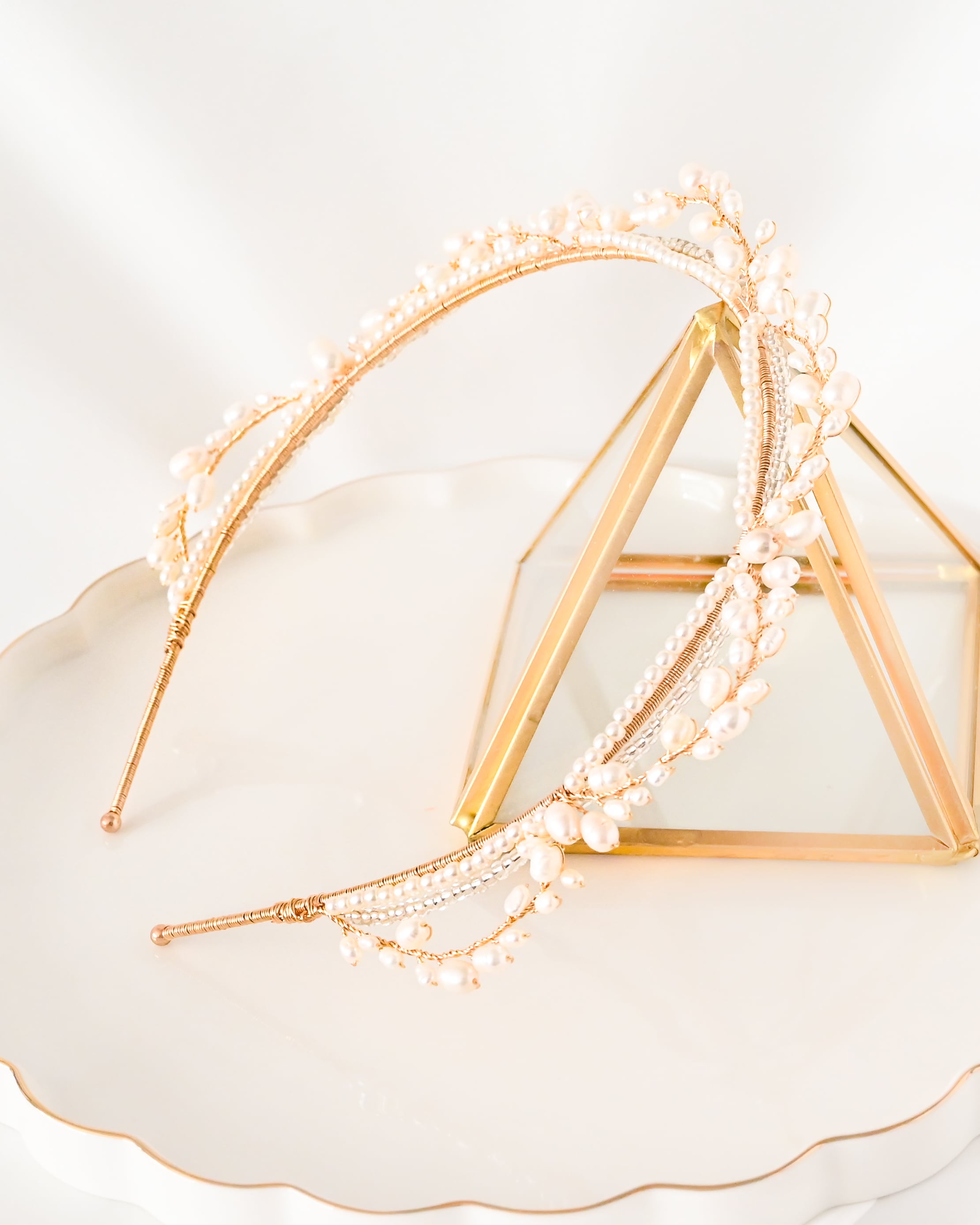 ブライダルパールカチューシャ【AH2301-06】 | ブライダルアクセサリー