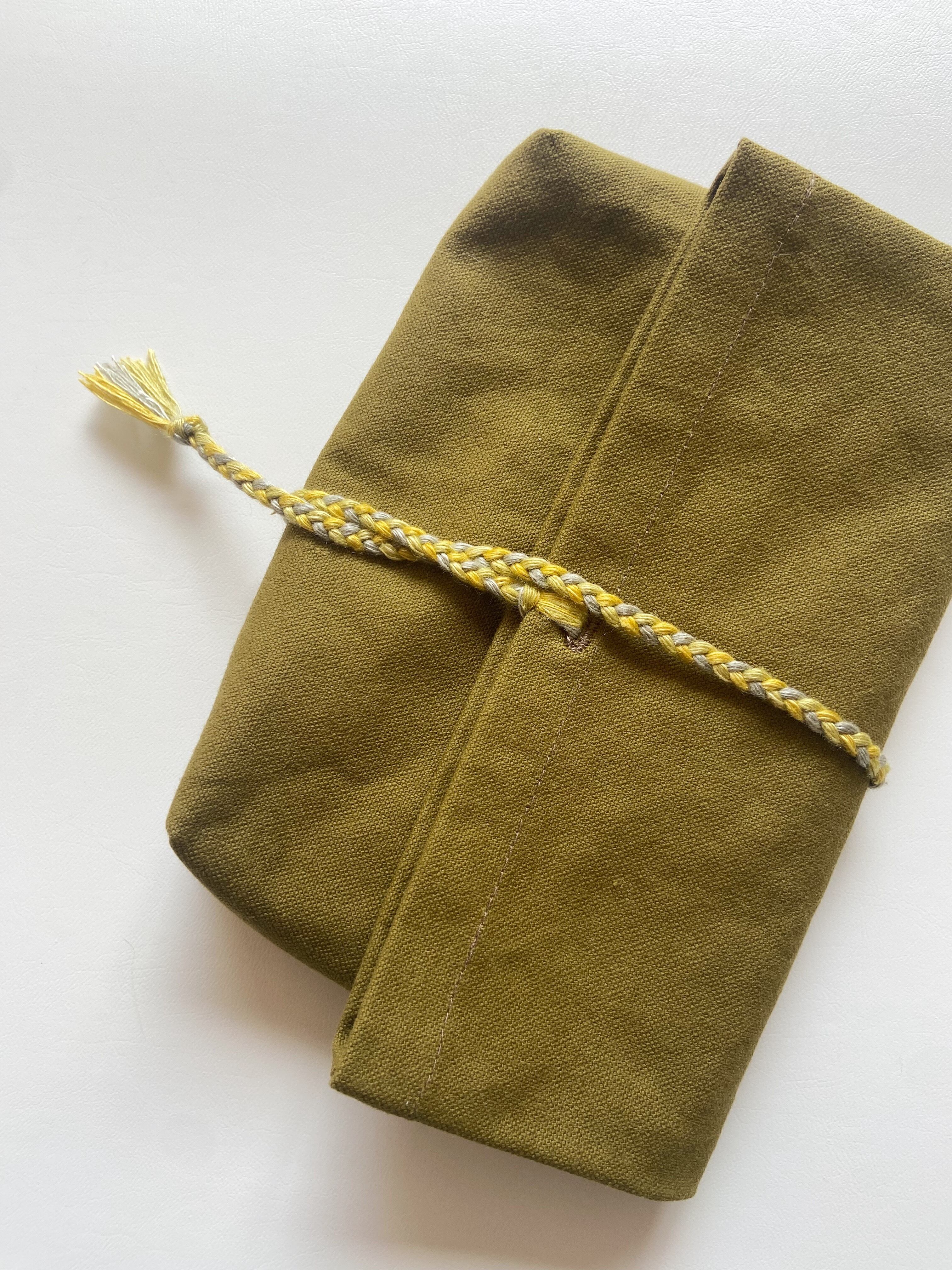 手染め紐のくるくるケース 文庫袋 / カナリア #19 | R o c c a