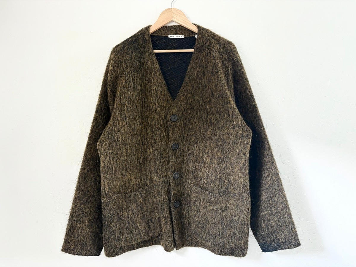 2021-2022AW OUR LEGACY Melange mohair cardigan OLIVE | AFTER DARK