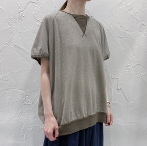 TANG border sleeve gather pullover