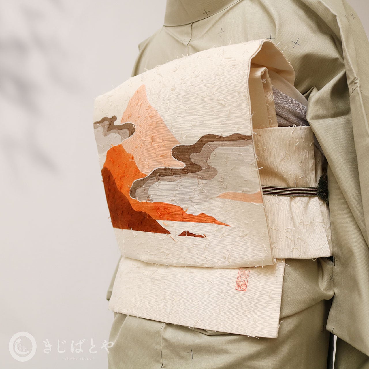 作家物 生温い 名古屋帯 髭紬 作家物 生温い 名古屋帯 髭紬