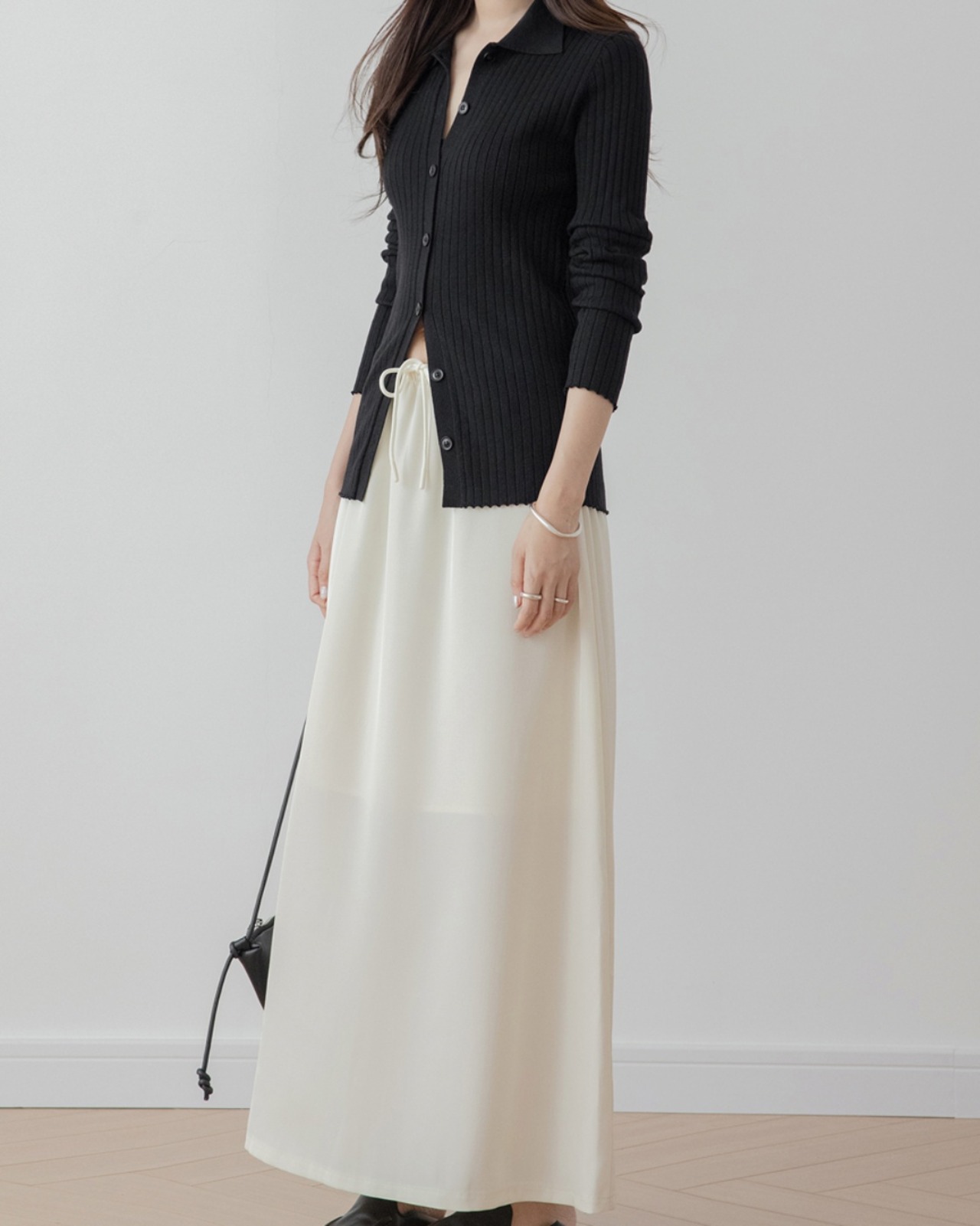 Slim stretch long sleeve Cardigan　T20067