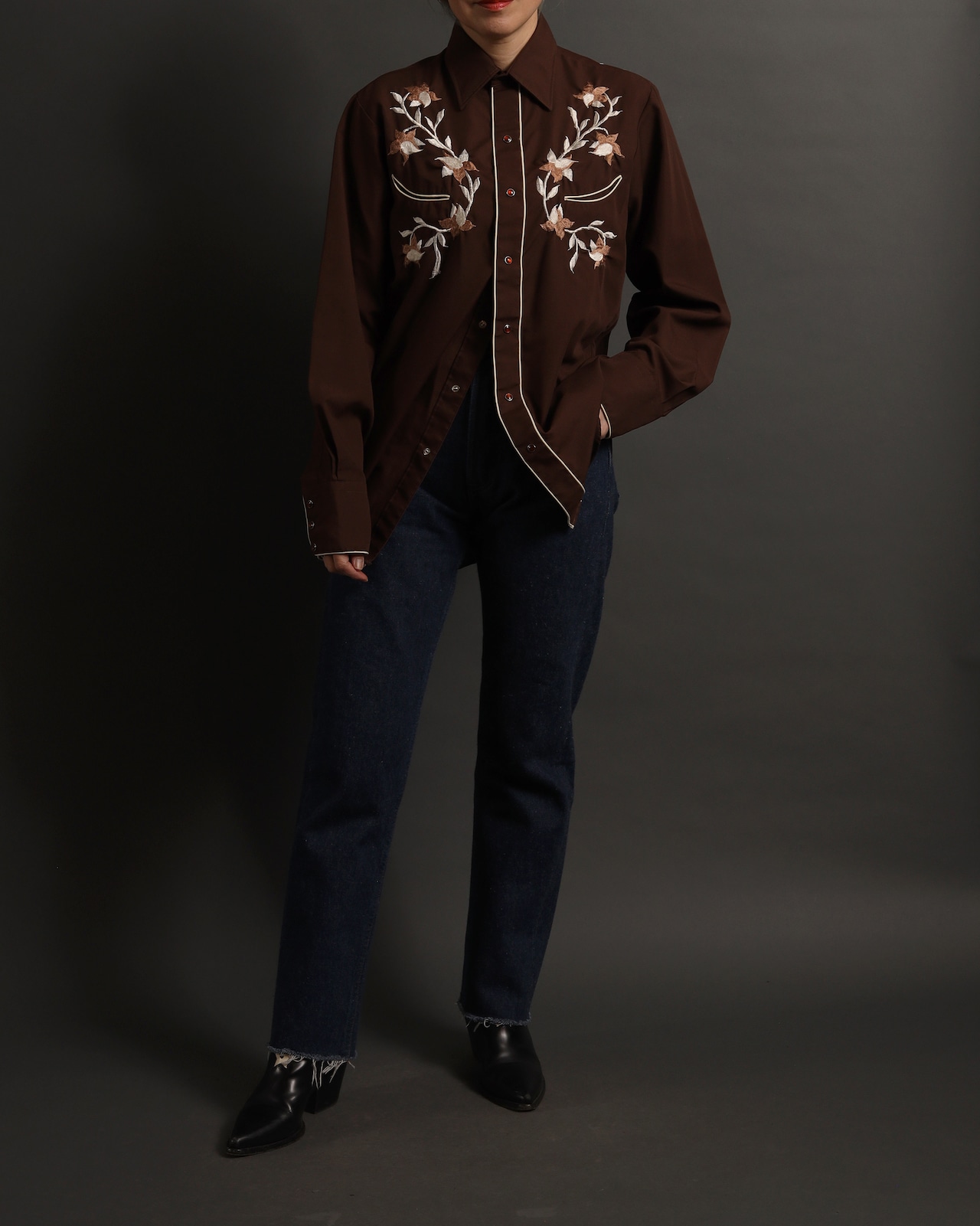 1970's Montgomery Ward / Embroidery Cowboy Shirt