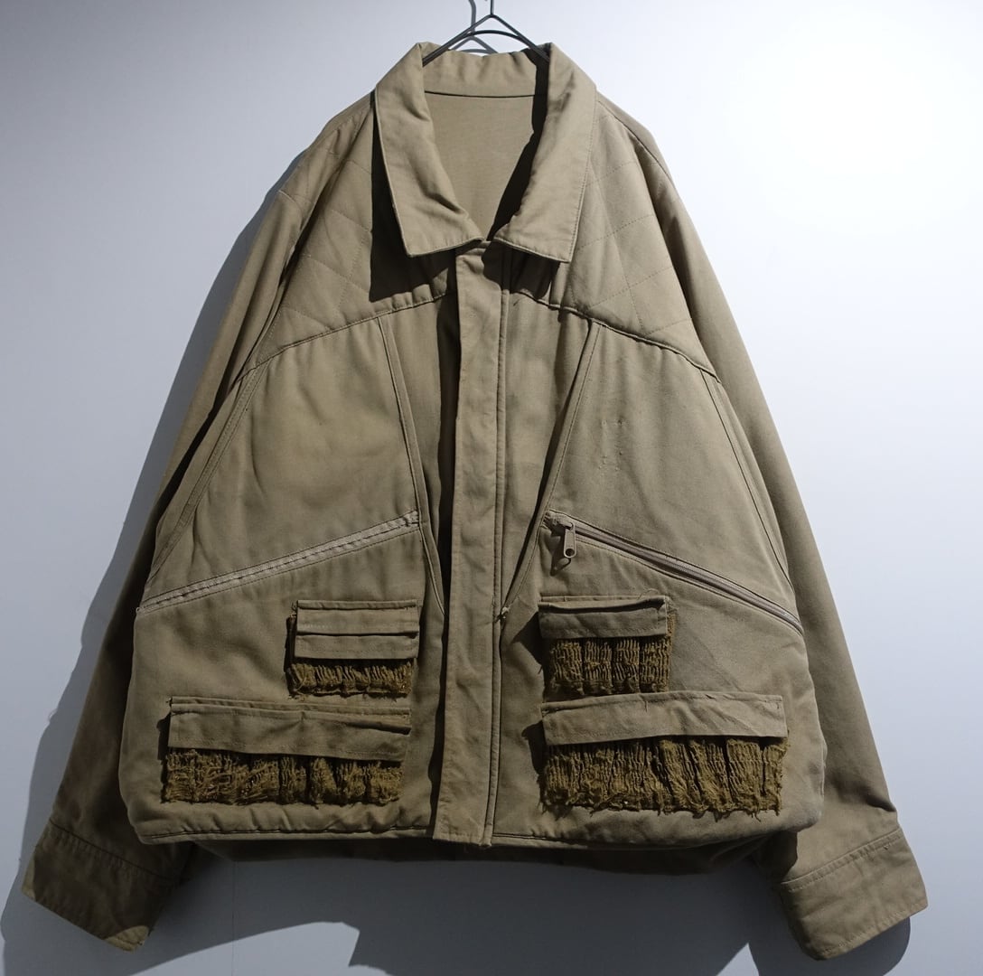 80s "Columbia" Beige Multi-Pocket Design Short Length Hunting Jacket