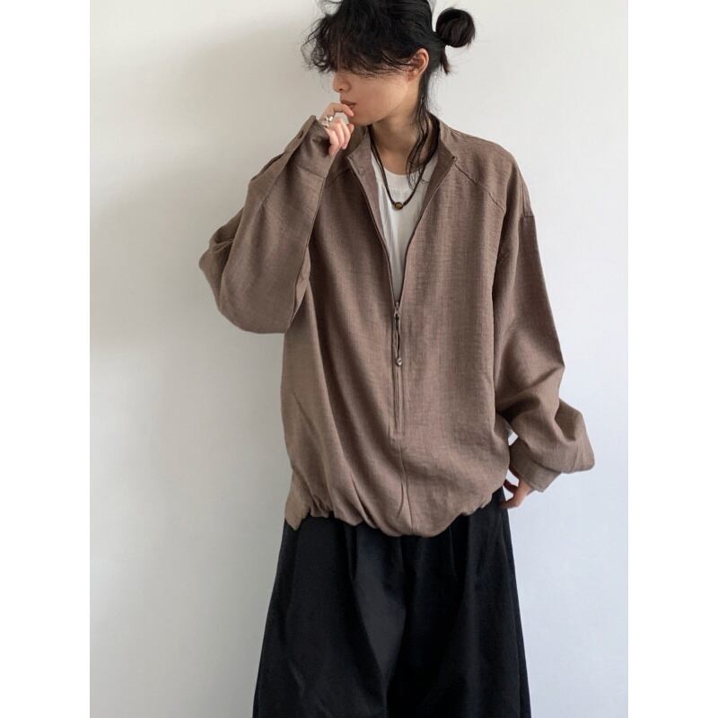 jiwuusフェイクツーピースヴィンテージ長袖スウェット