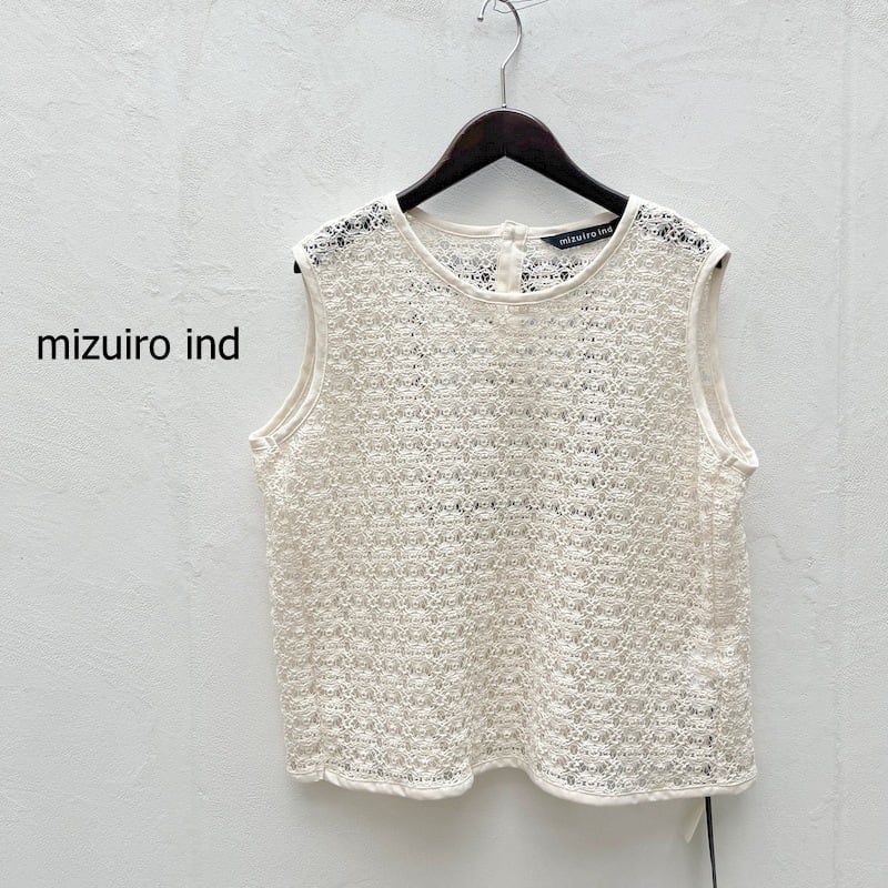 mizuiro ind ミズイロインド レースクルーネックベスト 1-230159