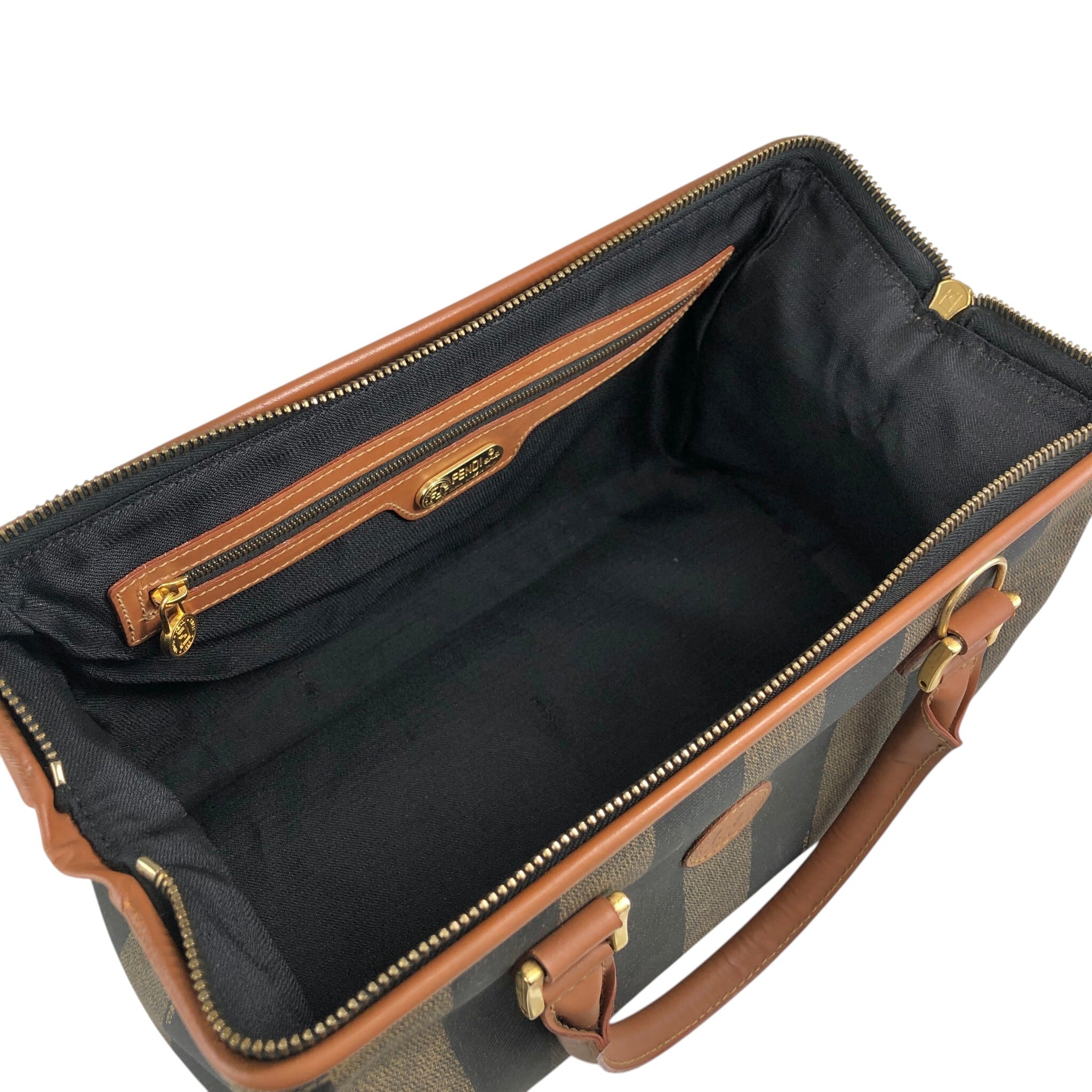 FENDI フェンディ ぺカン ショルダーバッグ ブラウン FFロゴ PVC 2WAY