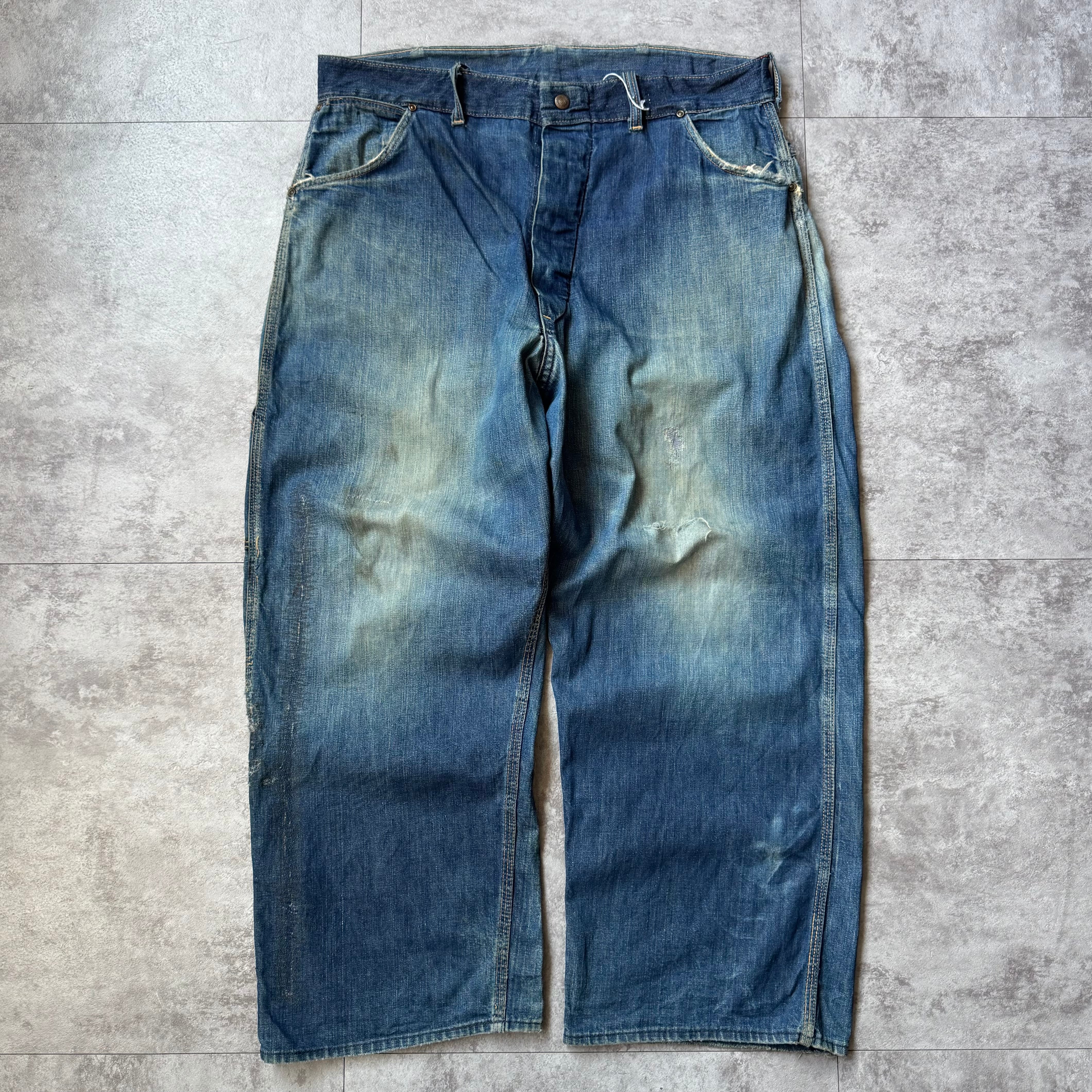 50s ビンテージ　ペインター　デニムパンツ　ワーク　USA製 50s DOUBLE DUTY デニム ペインターパンツ 【W30】 ヴィンテージ