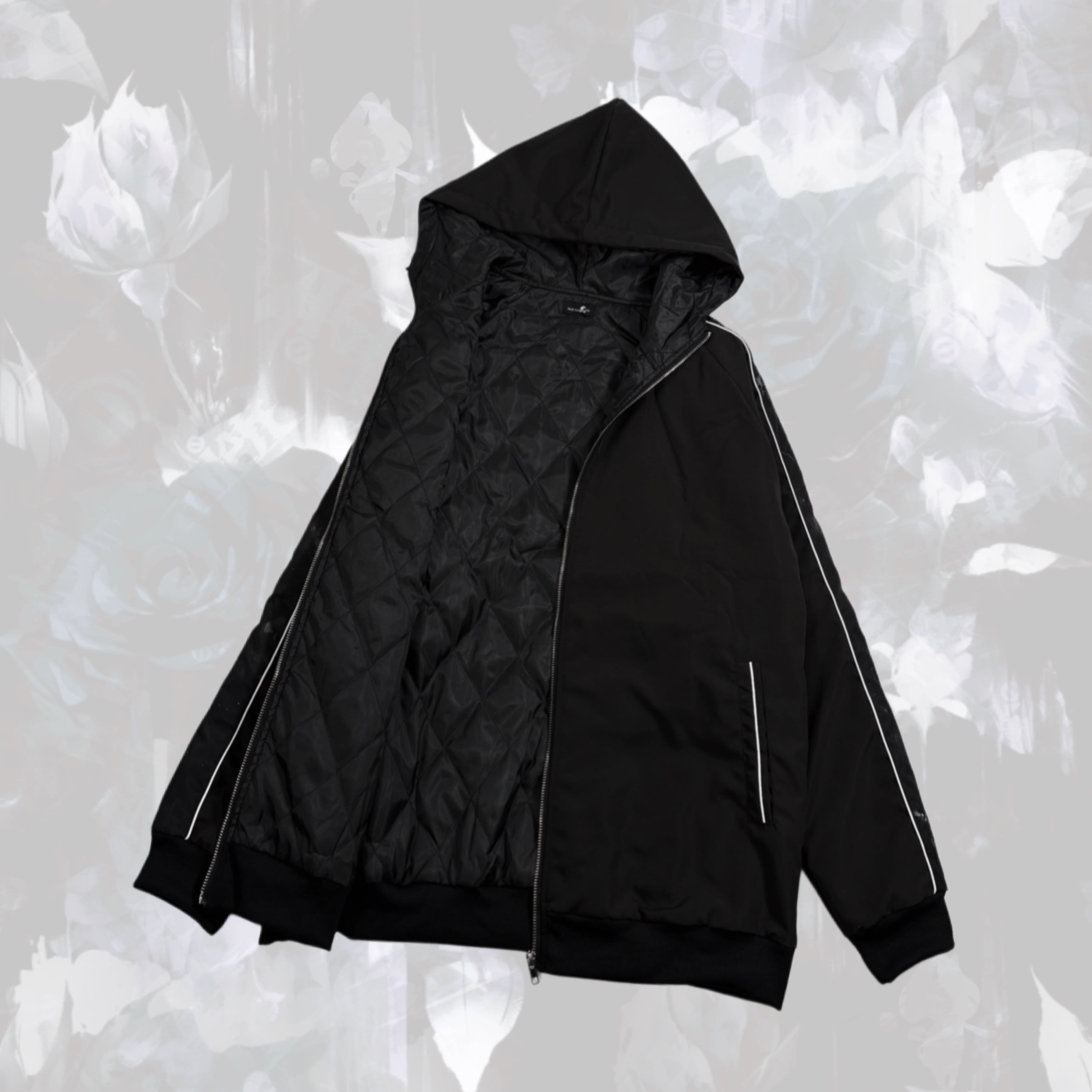 ☆内側キルティング仕様☆HIGH NECK黒薔薇ZIP OUTER | NIER CLOTHING