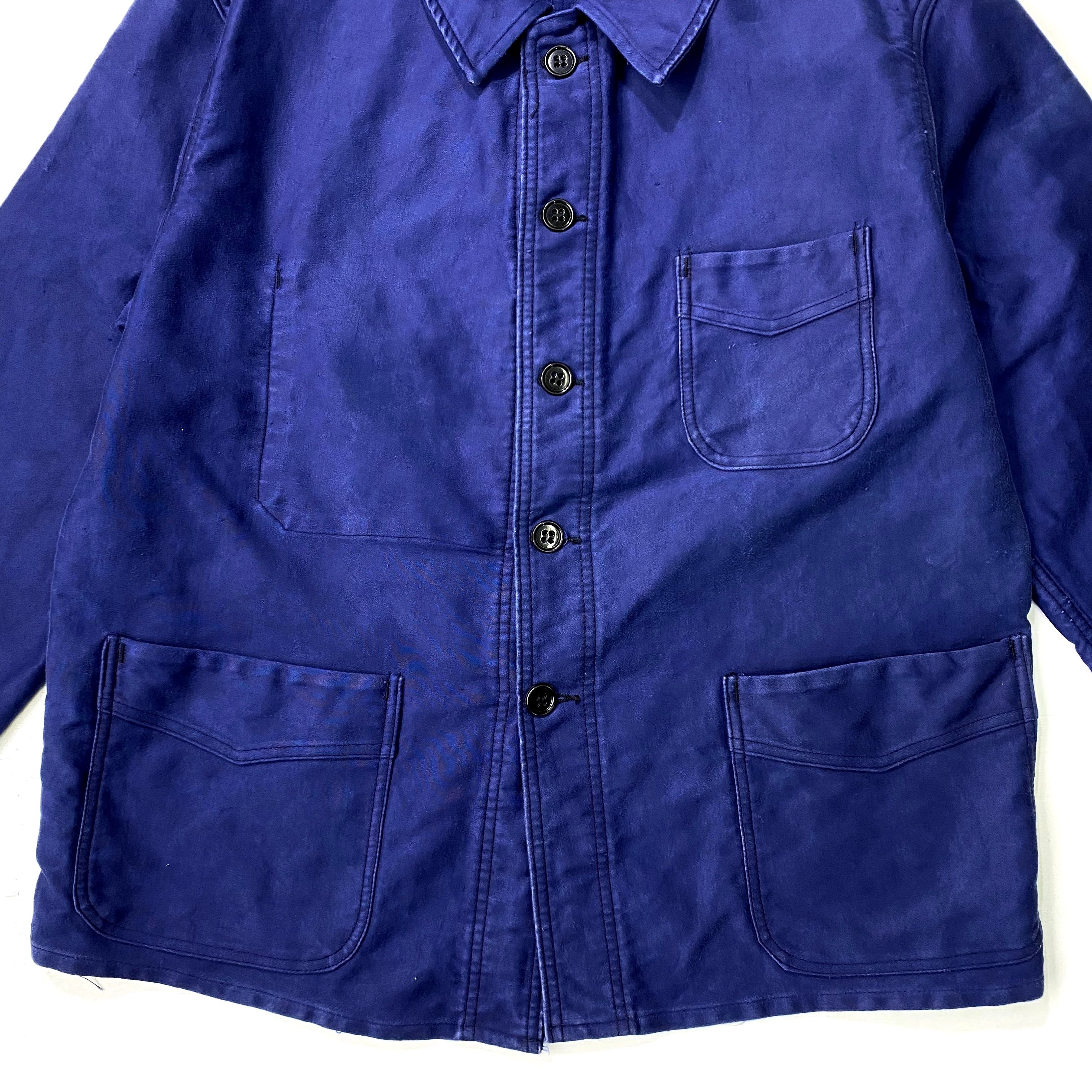 40年代 Adolphe Lafont Vポケ ブルーモールスキン ユーロワーク  