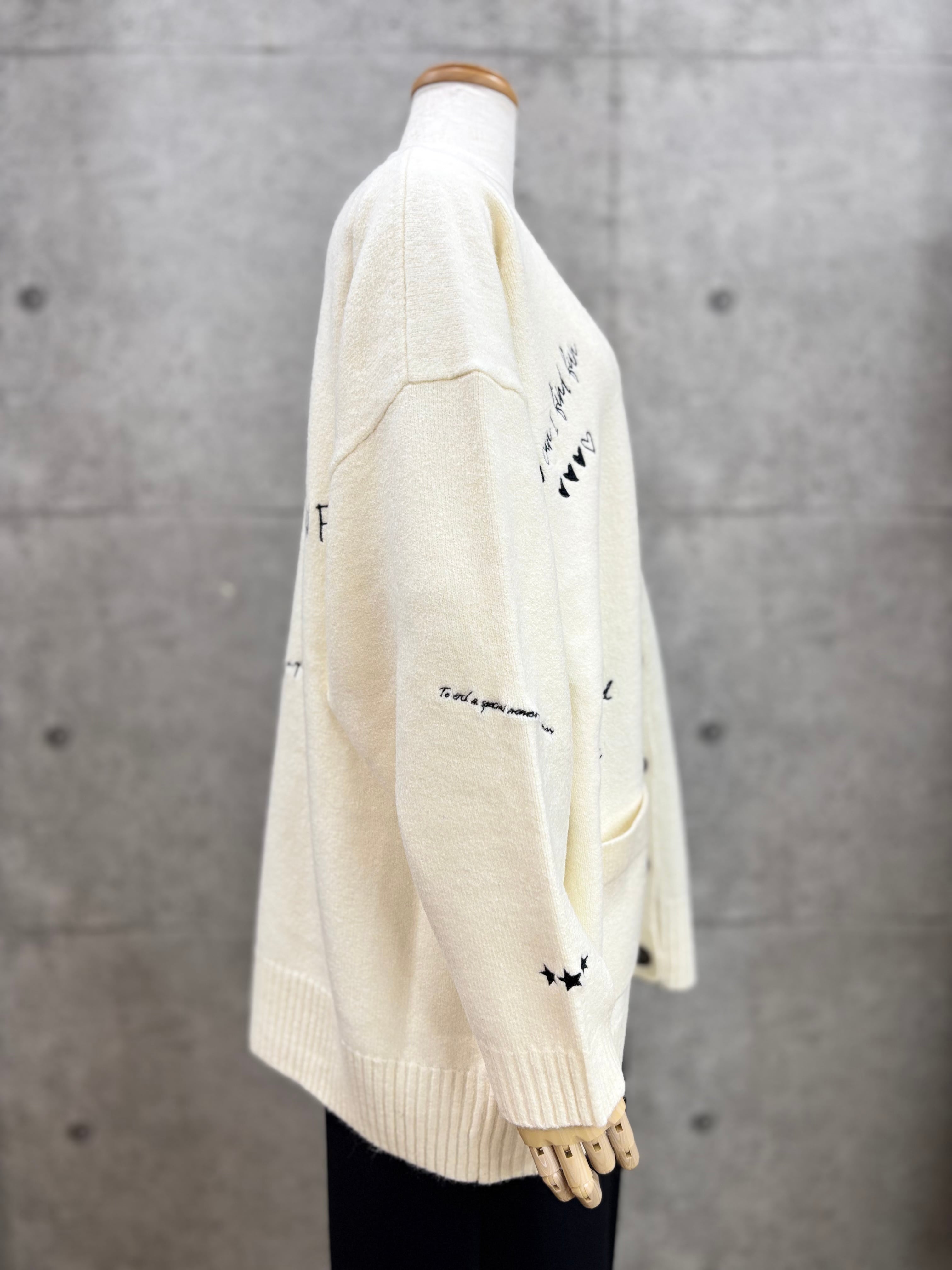 40%OFF】DigniteCollier(ディニテコリエ)刺繍KNIT CD ニット カーデ