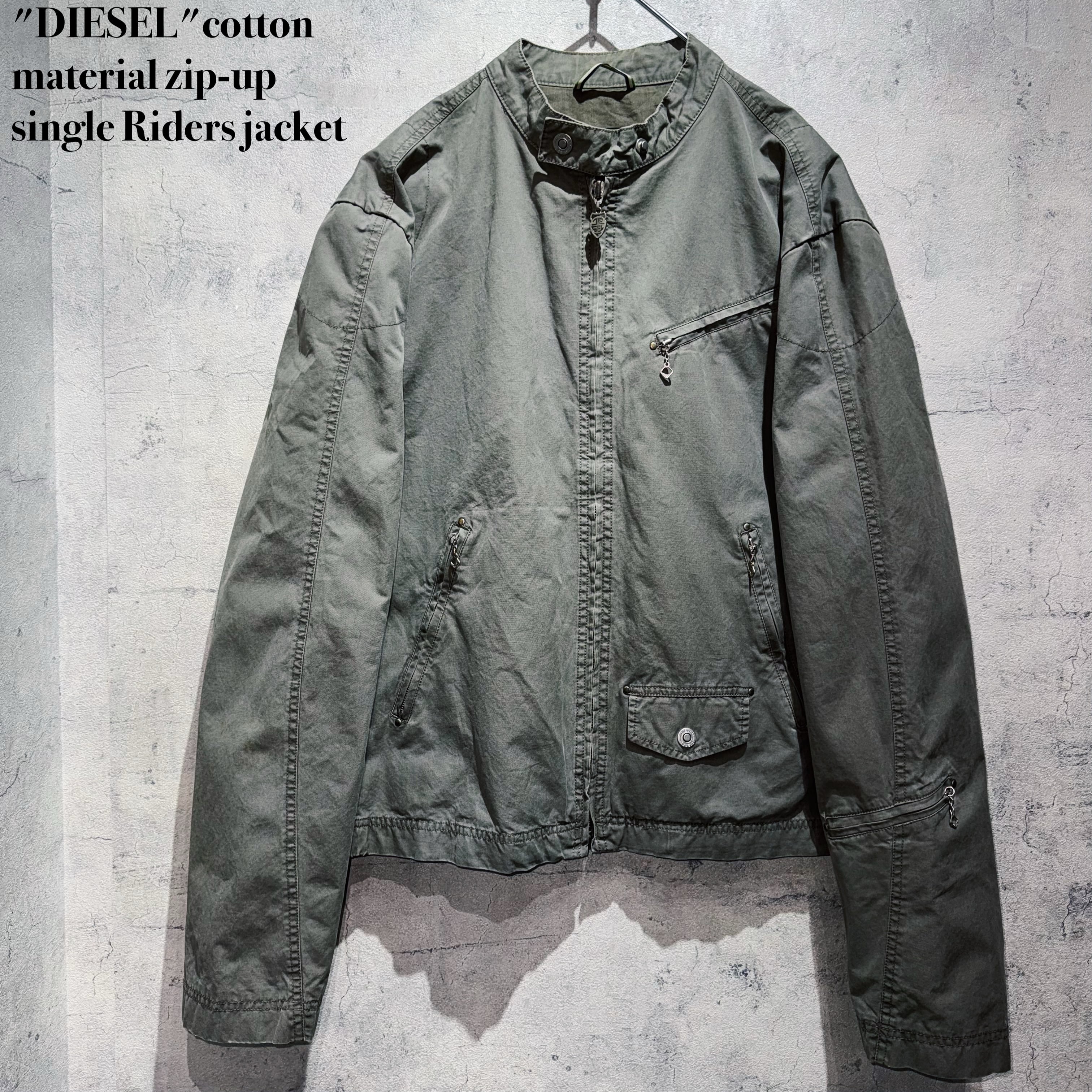 "DIESEL"cotton material zip-up single Riders jacket
