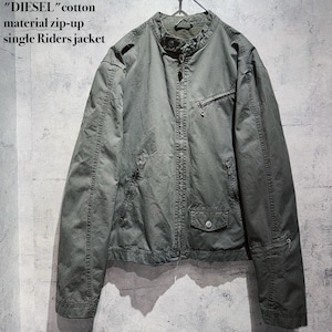 "DIESEL"cotton material zip-up single Riders jacket