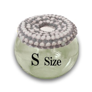 【Sサイズ】グレー×ホワイト　デグー　砂浴び容器　飛び散り防止　ブラッシング効果  degu's glass ball for dust bath [S size] fluffy ring is [gray×white color] .