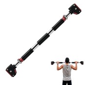 Supaliss 懸垂バー 懸垂 懸垂マシン ぶら下がり健康器【簡単設置/耐荷重150kg/工具不要のワンタッチロック】 チンニングバー 室内 ドア掛け 鉄棒 懸垂器具 懸垂機 筋トレグッズ 自宅 (シルバー, ショート(72-92CM))