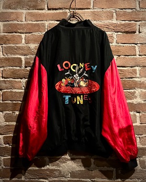 【Caka act3】“LOONEY TUNES” Character Patch Design Loose Silk Blouson