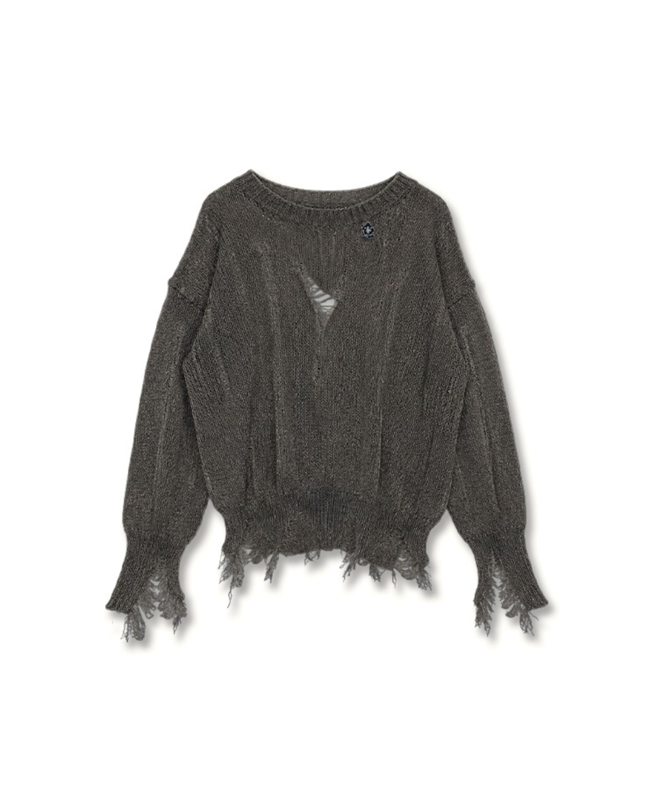 【直営限定ITEM】ローゲージダメージニット (GRAY) CQ-49013H