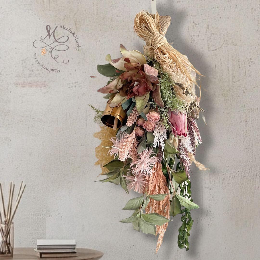 クリスマススワッグM＊赤い薔薇と雪化粧のノエルリュクス クリスマス