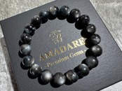 No.1710【S】ブラックスターアクアマリンブレスレット