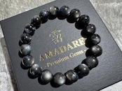 No.1710【S】ブラックスターアクアマリンブレスレット
